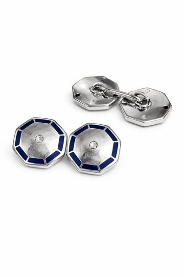 Bouton de manchette  Recarlo Homme in Or blanc Diamante 0.04 Ct A368/B - A368/B